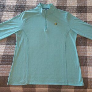 MASTERS Magnolia Lane Performance Tech Aqua XLarge Women's Quarter Zip Golf Top